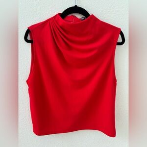 Zara Red Sleeveless Blouse